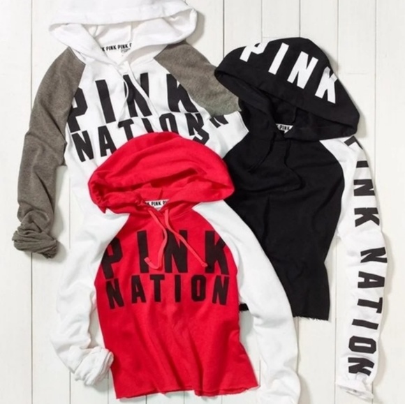SOLD! VS PINK NATION Raglan Hoodie Sweater - Picture 7 of 8